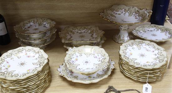 A Victorian Staffordshire dessert service, mid 19th century,